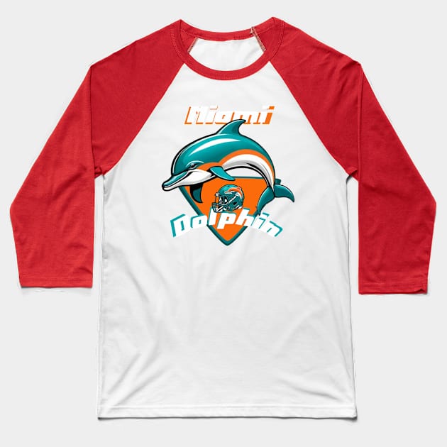 miami dolphins Baseball T-Shirt by AOAOCreation